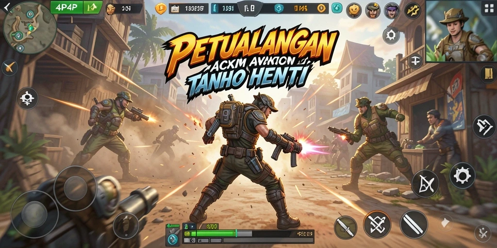 Screenshot gameplay 4P4P yang menampilkan aksi seru dan mendebarkan.