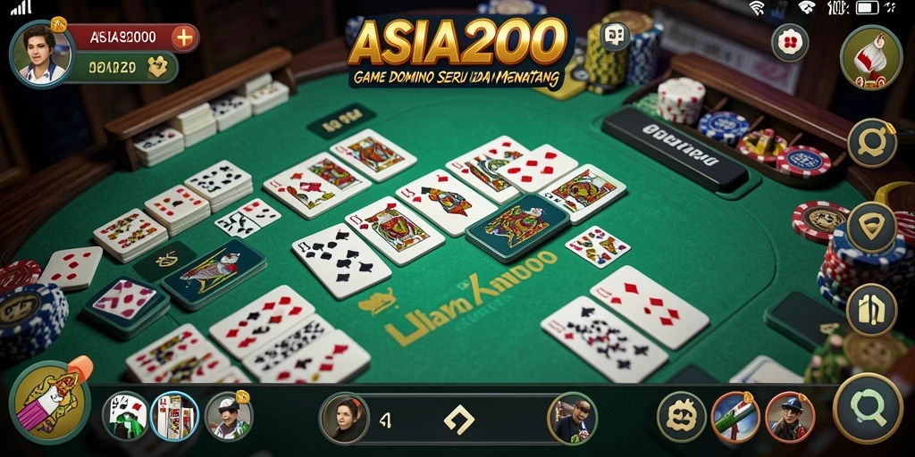 Tampilan screenshot utama ASIA200 menampilkan antarmuka game Domino yang menarik.