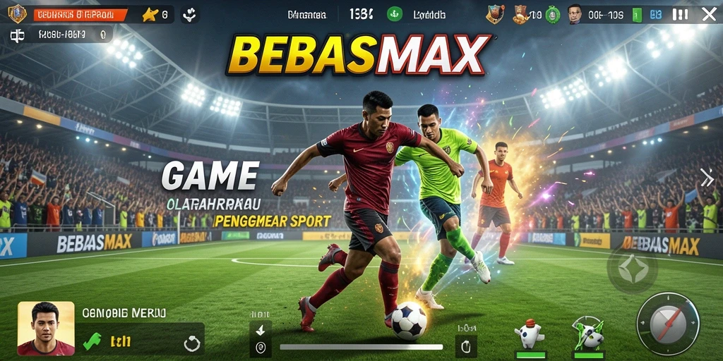 Tampilan gameplay BEBASMAX dengan pertandingan olahraga yang mendebarkan.
