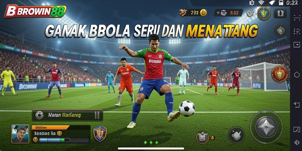 Tampilan menarik saat pertandingan sepak bola dalam BROWIN88.
