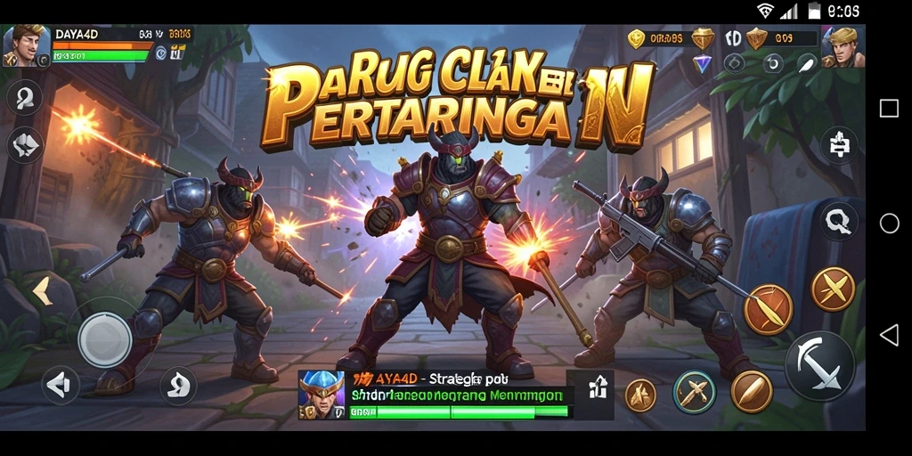 Screenshot GAMEPLAY DAYA4D yang menampilkan strategi pertempuran yang intens.