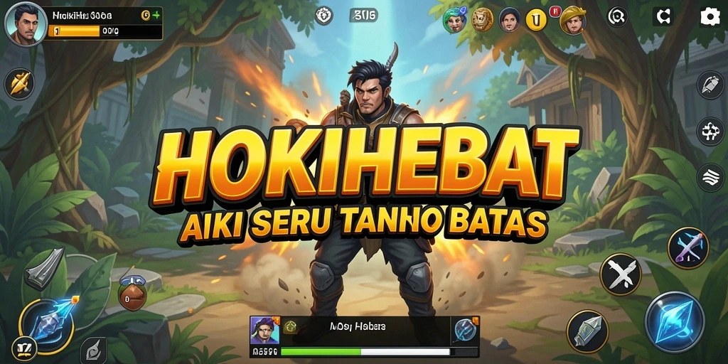 Screenshot gameplay HOKIHEBAT yang menunjukkan aksi seru dalam pertarungan.
