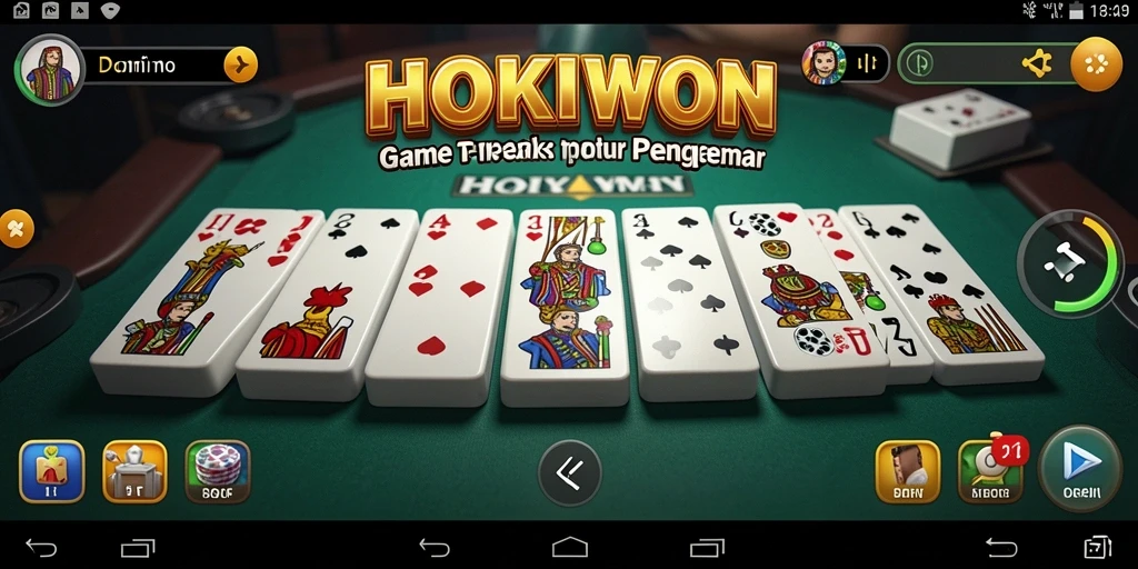 Screenshot gameplay HOKIWON menampilkan keseruan permainan Domino.