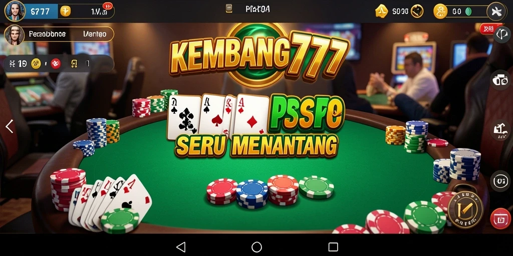 Tampilan antarmuka gameplay Poker KEMBANG777 yang menarik.