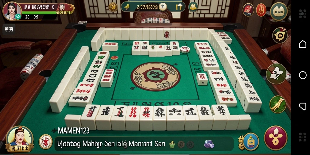 Tampilan gameplay seru MAMEN123 yang penuh tantangan Mahjong.