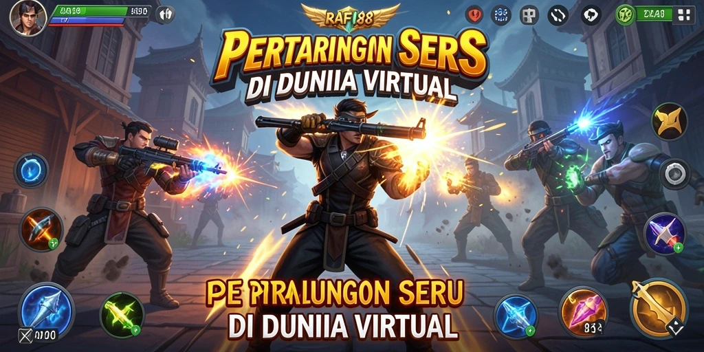 Tampilan gameplay RAFI88 dengan pertarungan yang intens dan karakter beragam.