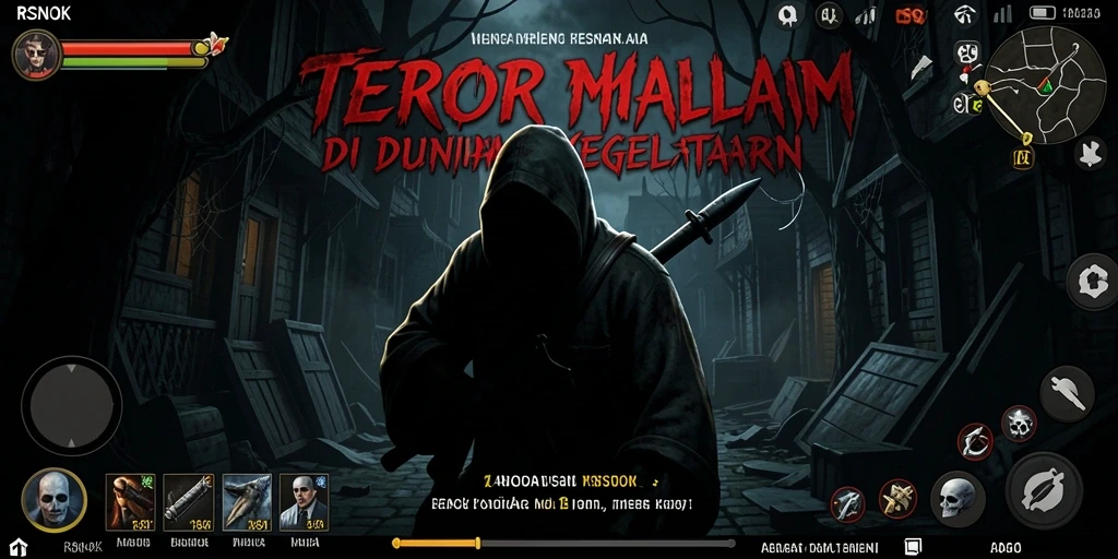Screenshot RSNOK menunjukkan karakter terjebak dalam kegelapan menakutkan.