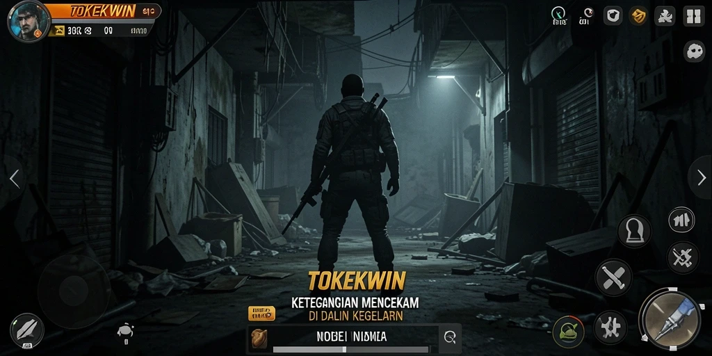 Screenshot gameplay TOKEKWIN menampilkan suasana mencekam yang memikat.